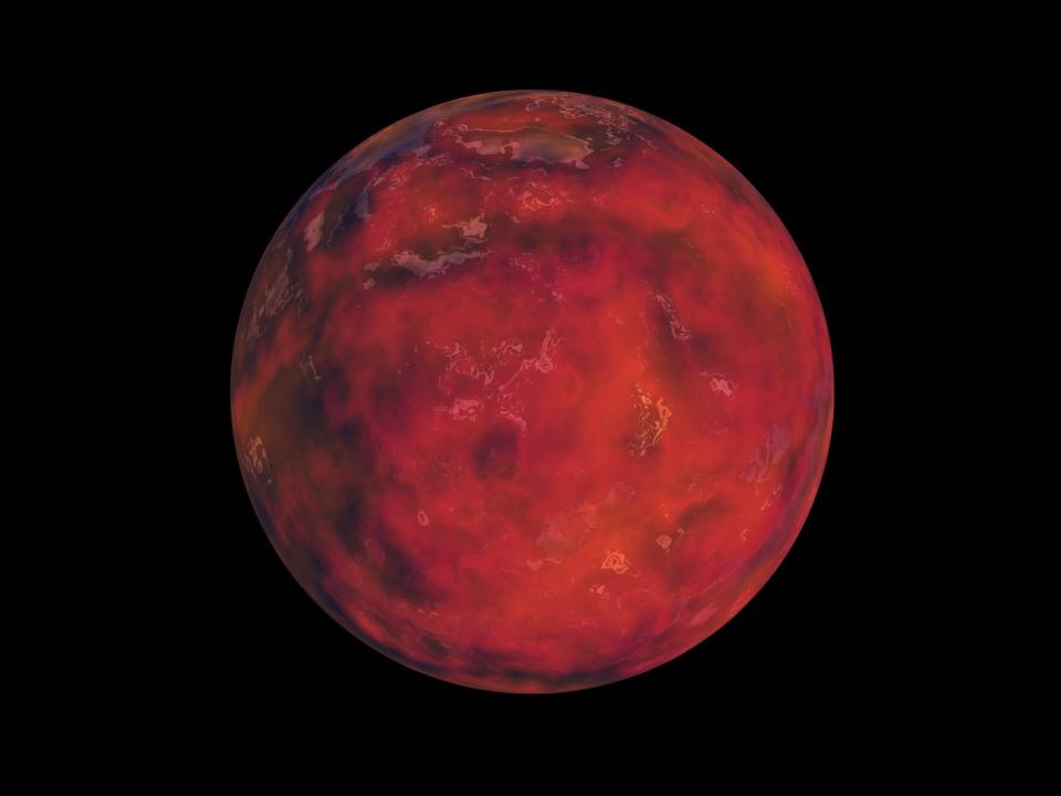 Red planet in space on a black background. - Credit: nik_gru/Adobe