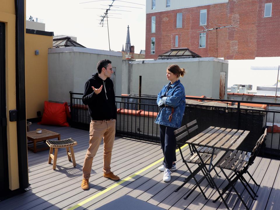 Residents can enjoy sunny days in NYC on the upstairs garden patio.