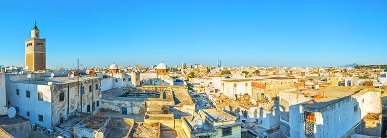 <span class="caption">Tunis: centre of a crisis?</span> <span class="attribution"><a class="link " href="https://www.shutterstock.com/download/success?u=http%3A%2F%2Fdownload.shutterstock.com%2Fgatekeeper%2FW3siZSI6MTU0MjEzOTgyMiwiYyI6Il9waG90b19zZXNzaW9uX2lkIiwiZGMiOiJpZGxfMzUyMDQ1MDM0IiwiayI6InBob3RvLzM1MjA0NTAzNC9tZWRpdW0uanBnIiwibSI6MSwiZCI6InNodXR0ZXJzdG9jay1tZWRpYSJ9LCJqUmdoeFJOaDluaElPUGxFUzR3ZnRvVGsvRkkiXQ%2Fshutterstock_352045034.jpg&pi=33421636&m=352045034&src=OG5th_oPTP1_t1VybZC5TQ-1-55" rel="nofollow noopener" target="_blank" data-ylk="slk:Shutterstock;elm:context_link;itc:0;sec:content-canvas">Shutterstock</a></span>