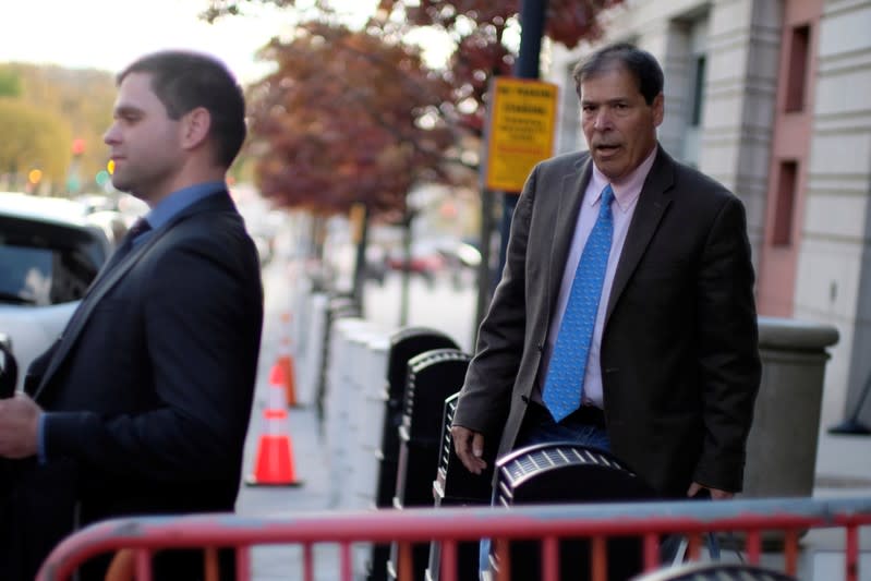 Roger Stone associate and radio host Randy Credico leaves federal court after testifying in the trial of Stone, former campaign adviser to U.S. President Donald Trump, on criminal charges of lying to Congress, obstructing justice and witness tampering at U