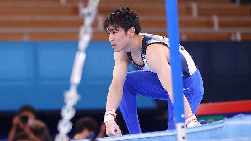 內村航平於去年東奧單槓預賽失手。（Credit : olympic.com）