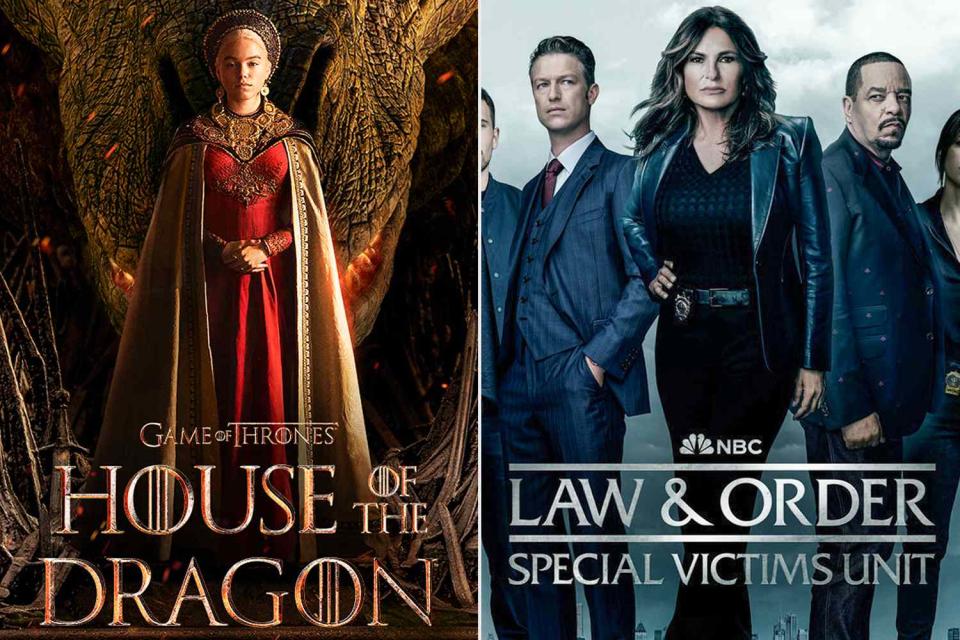 <p>Courtesy of HBO, NBCUniversal</p> House of Dragons, Law & Order: Special Victims Unit