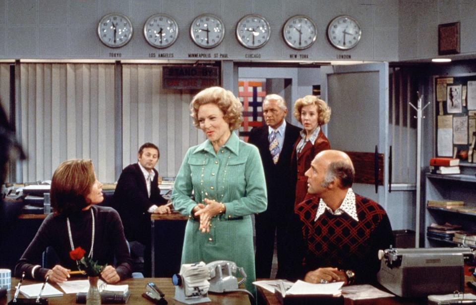 <p>In 1973, Betty landed a role on <em>The Mary Tyler Moore Show</em>. The actress portrayed Mary's flirtatious boss, Sue Ann Nivens, for several seasons.</p> 