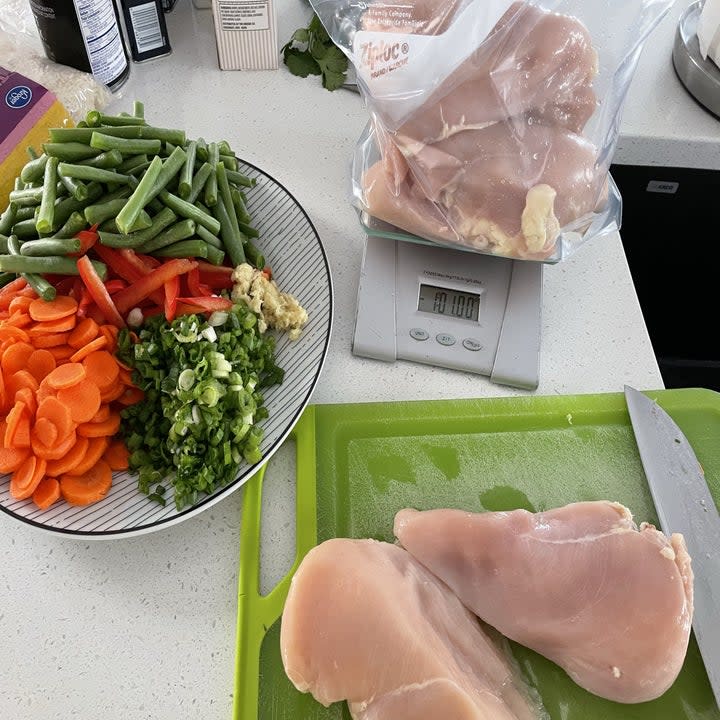 dinner ingredients prepped