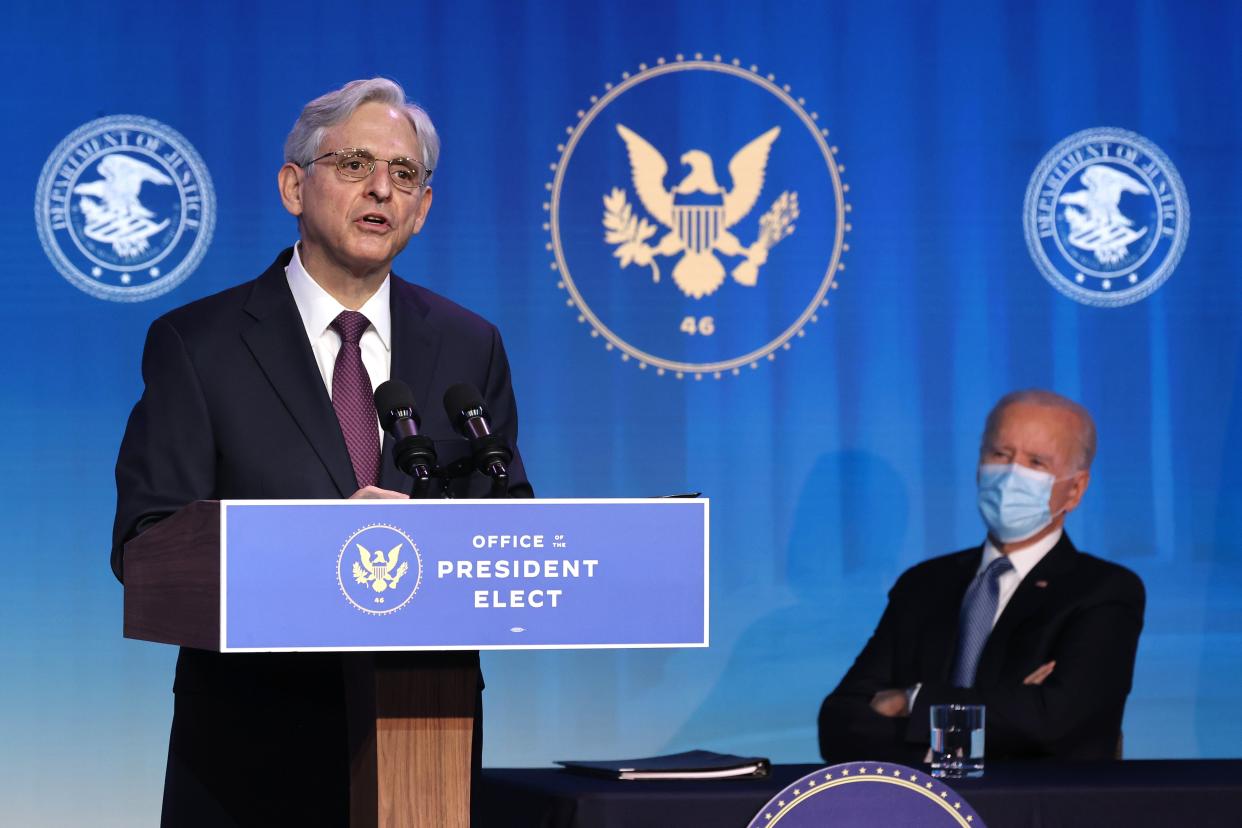 <p>Merrick Garland vows to go after white supremacists as attorney general ahead of confirmation hearing</p> (Photo by Chip Somodevilla/Getty Images)