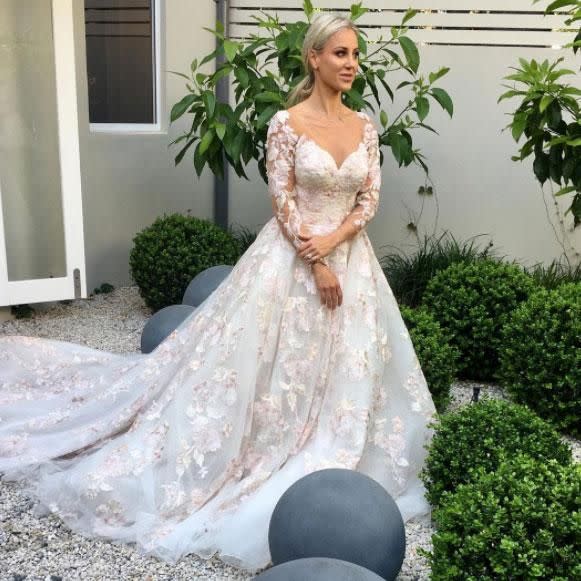 On Thursday afternoon Sydney PR queen Roxy Jacenko tried on wedding dresses. Source: Instagram