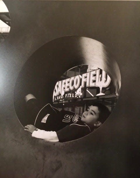 Corbin Carroll as a child at a Mariners game at Safeco Field.