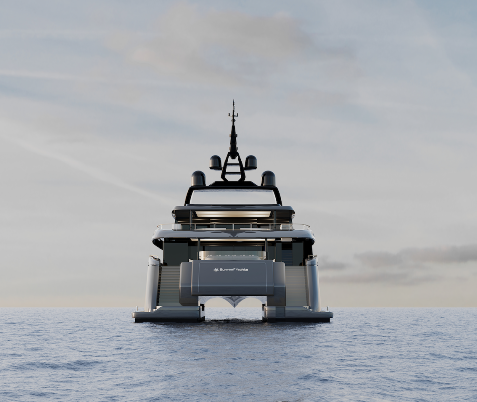 The 49M Sunreef Power luxury catamaran marries cutting-edge engineering and radical naval design. 