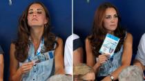 <p> She's normally unflappable, but even the Princess of Wales can't beat a bit of stifling heat. </p> <p> During a trip to watch the swimming at the 2014 Commonwealth Games in Glasgow, Kate was caught fanning herself and looking irritated. </p> <p> In other photos from the event, Prince William was also struggling with the heat and even tried to pinch Kate's makeshift fan, so we can forgive Kate's candid grumpiness. </p>
