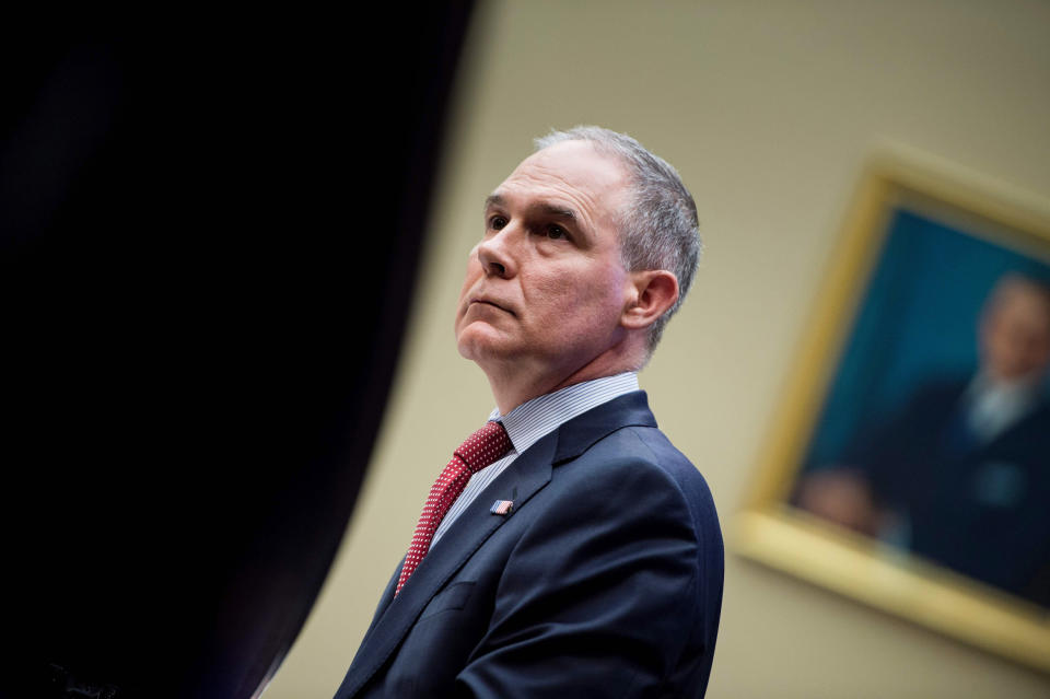 Image: Scott Pruitt at a meeting on Capitol Hill (Brendan Smialowski / AFP - Getty Images file)