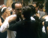 <b>The Godfather: Part II (1974)</b><br> <b>Scene:</b> Michael Corleone (Al Pacino) gives Fredo Corleone (John Cazale) a symbolic smooch.<br> <b>Why It Works:</b> It's the freaking kiss of death!