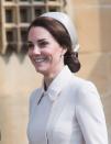 <p>Kate Middleton attending Easter Day service at St. George's Chapel on April 16, 2017. </p>