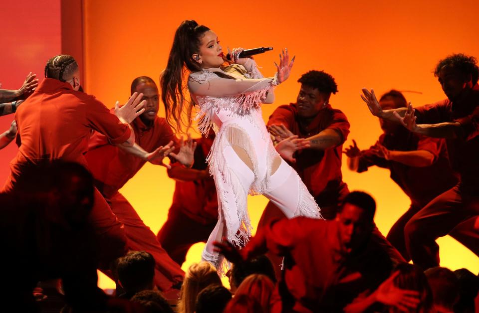 Rosalia performs a medley at the 62nd annual Grammy Awards on Sunday, Jan. 26, 2020, in Los Angeles.