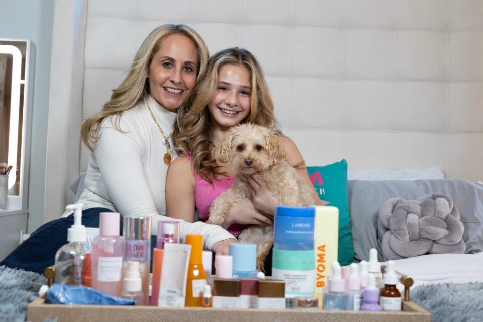 Cameron’s mother, Melissa Cohen (left), makes a point of reviewing all of her daughter’s products after she had an allergic reaction to a face mask that was later recalled a few years ago. Dennis A. Clark