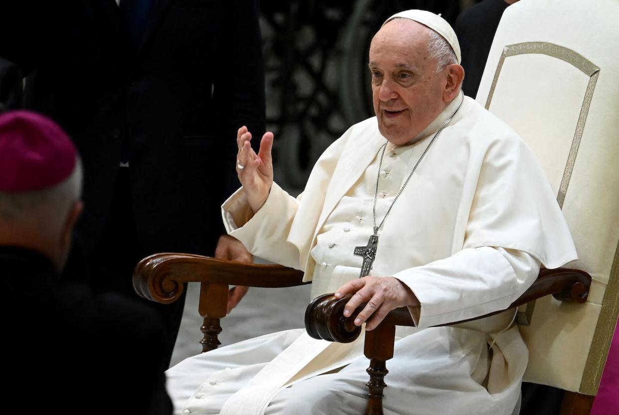 Pope Francis' upcoming visit to meet the tiny Catholic community of Mongolia is drawing considerable interest. <a href="https://www.gettyimages.com/detail/news-photo/pope-francis-gestures-during-the-weekly-general-audience-on-news-photo/1586313499?adppopup=true" rel="nofollow noopener" target="_blank" data-ylk="slk:Filippo Monteforte/AFP via Getty Images;elm:context_link;itc:0;sec:content-canvas" class="link "> Filippo Monteforte/AFP via Getty Images</a>