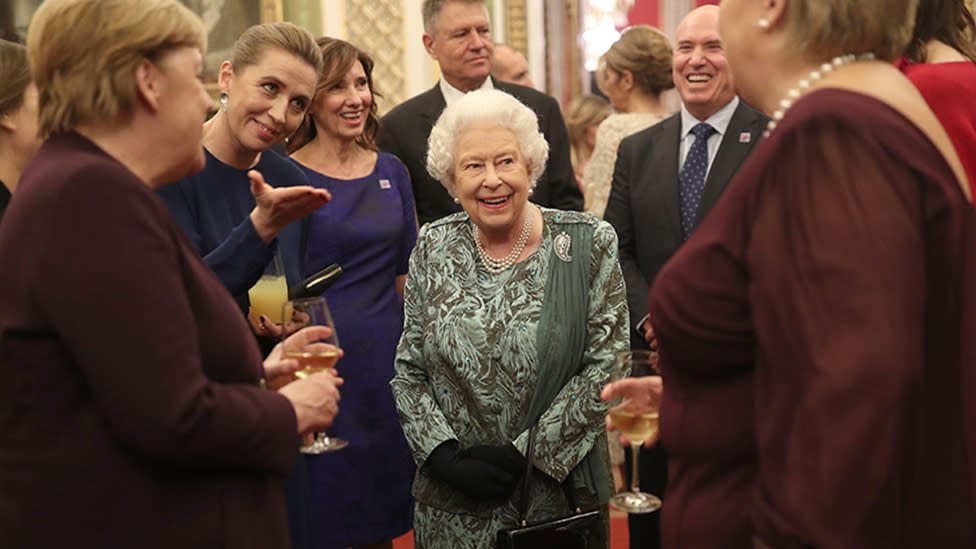 Queen Elizabeth stepped out to greet world leaders. Photo: Getty Images