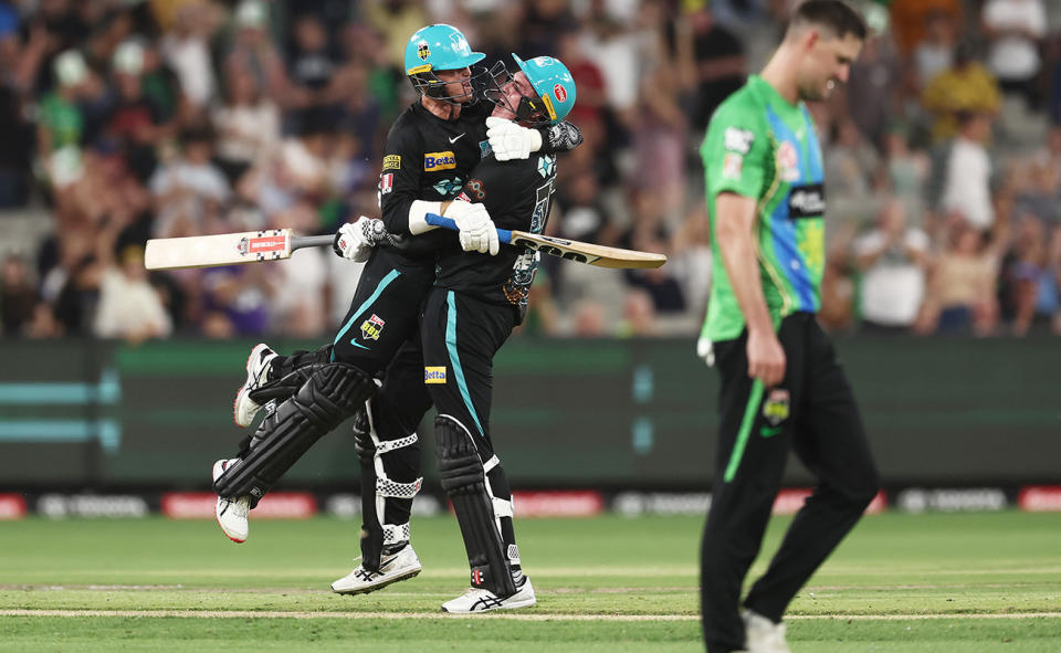 Matthew Renshaw, pictured here celebrating with Matt Kuhnemann after the Brisbane Heat's win over the Melbourne Stars in the BBL.
