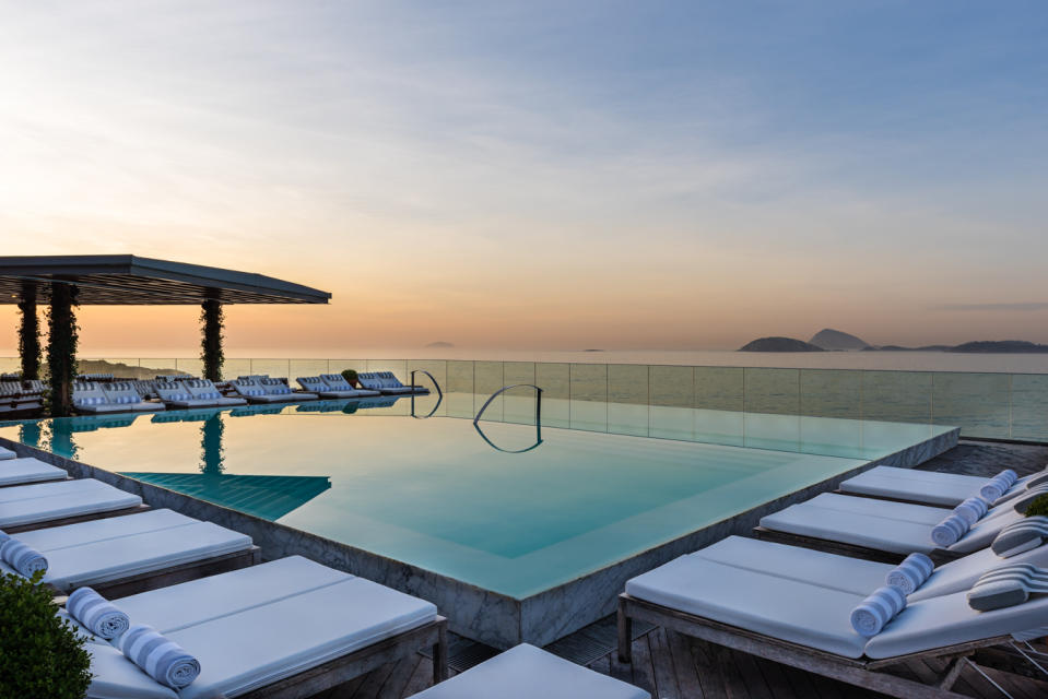 The rooftop pool at the Hotel Fasano in Rio de Janeiro.