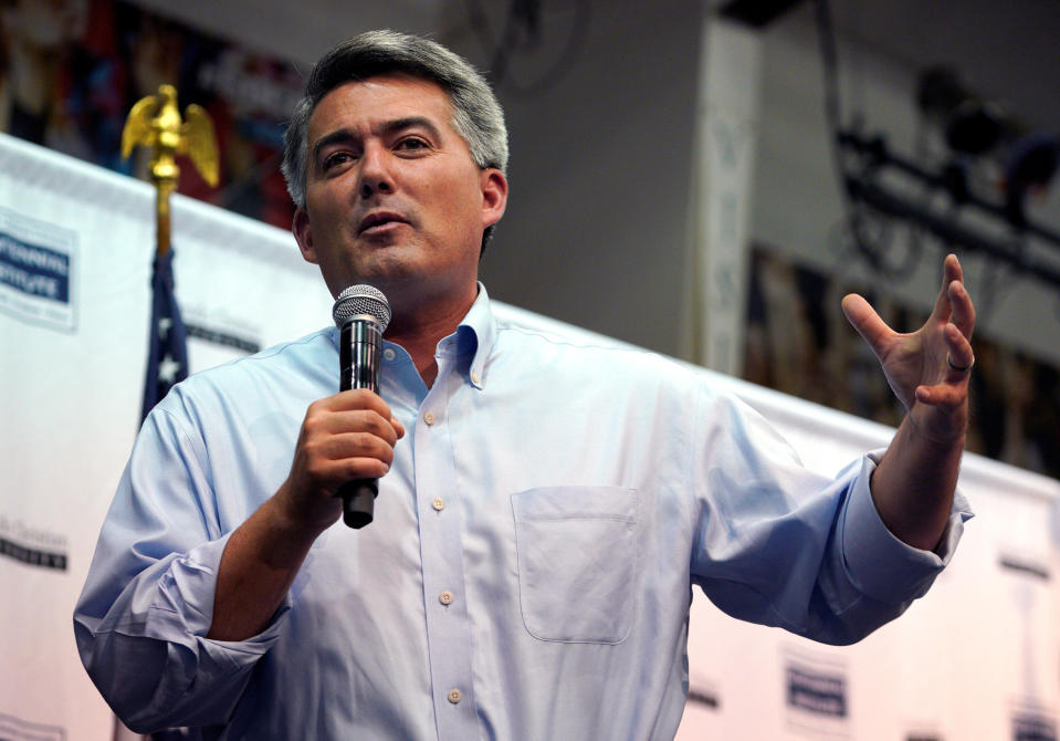 U.S. Senator Cory Gardner (R-CO) speaks at a town hall meeting in Lakewood, Colorado, U.S., August 15, 2017.  REUTERS/Rick Wilking