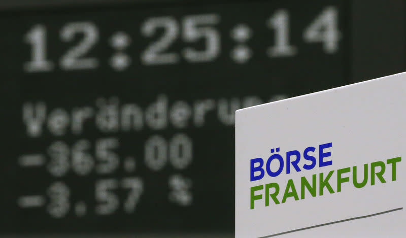 FILE PHOTO: The German share price index DAX board is pictured at Frankfurt's stock exchange in Frankfurt, Germany January 7, 2016. REUTERS/Kai Pfaffenbach