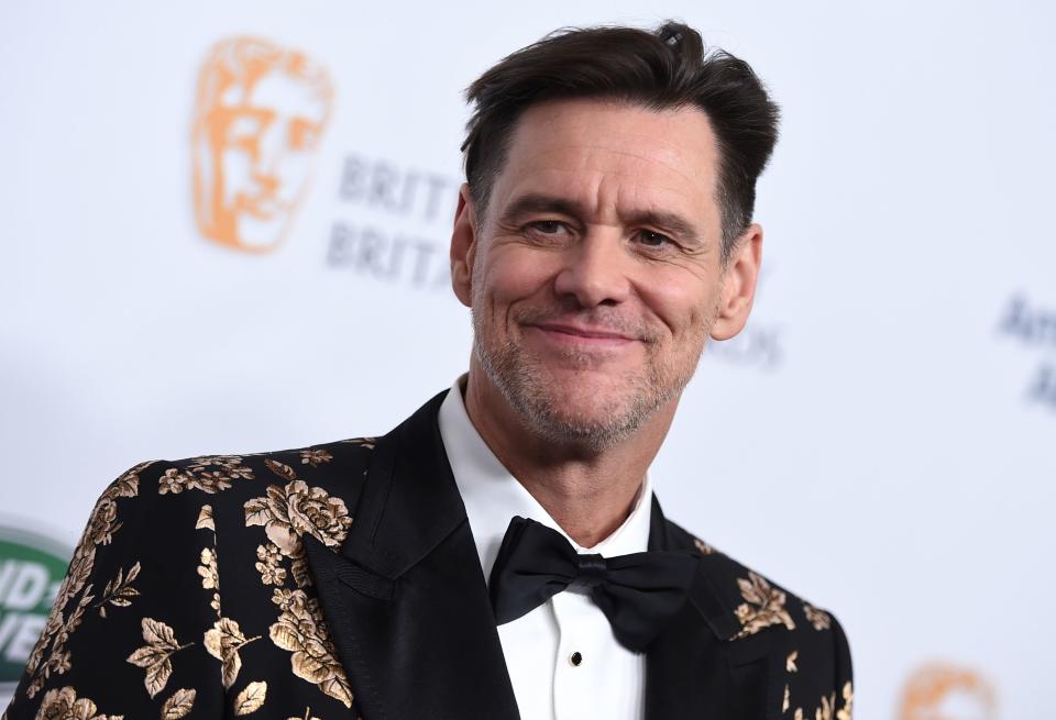 Jim Carrey arrives at the 2018 BAFTA Los Angeles Britannia Awards at the Beverly Hilton on Friday, Oct. 26, 2018, in Beverly Hills, Calif. (Photo by Jordan Strauss/Invision/AP) ORG XMIT: CANS6460