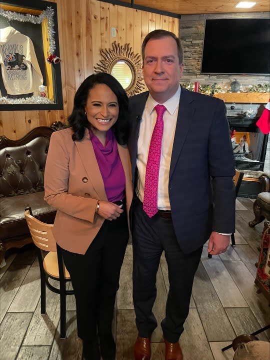 News 8's Brian Sterling with NBC News' Kristen Welker. (Courtesy NBC)