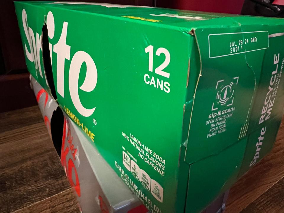 A case of 12 oz cans of Sprite purchased in Volusia County has the same UPC number and best-by date as the recalled products, but it's not the same as the ones with possible "foreign material," according to Coca-Cola Florida LLC.