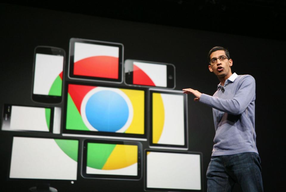 Sundar Pichai, then senior vice president of Chrome, speaks at Google's annual developer conference: KIMIHIRO HOSHINO/AFP via Getty Images