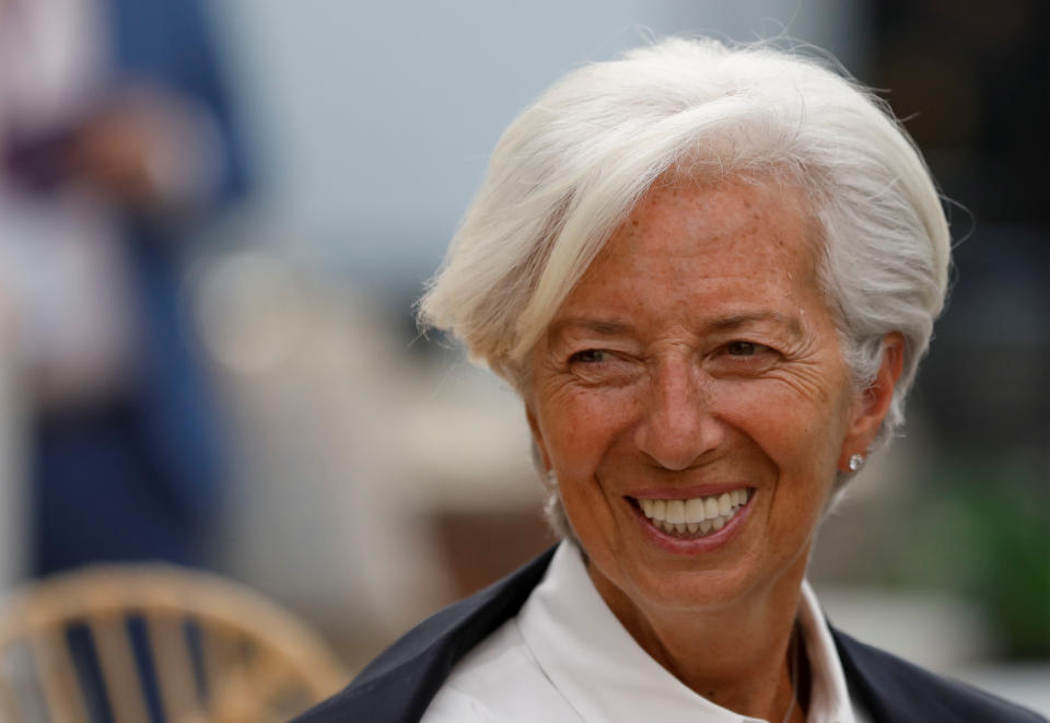 International Monetary Fund Managing Director Christine Lagarde arrivea for the Women's Forum Americas, at Claustro de Sor Juana University in Mexico City, Mexico, May 30, 2019. REUTERS/Carlos Jasso