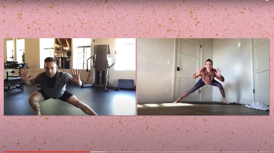 Brie Larsen Jason Walsh exercise workout