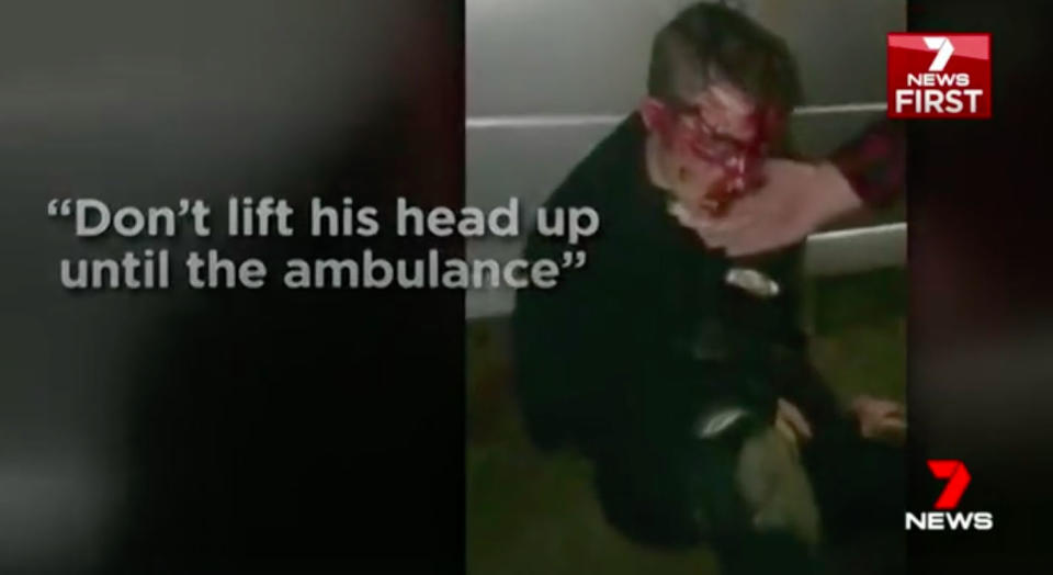 The 24-year-old victim needed 30 stitches to stop his face bleeding. Source: 7 News