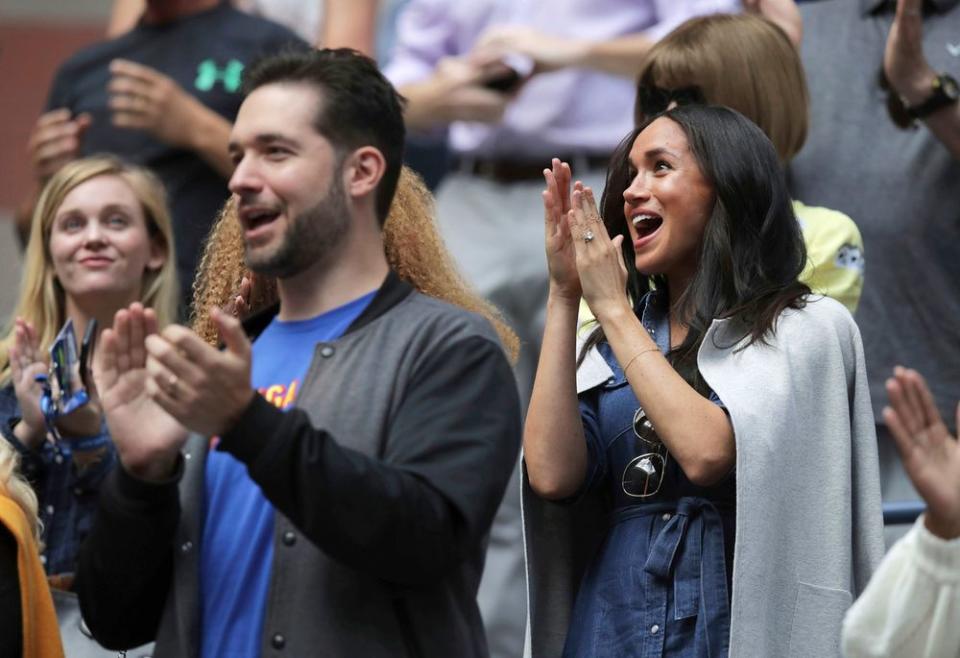 Serena Williams' husband Alexis Ohanian and Meghan Markle at the US Open | Charles Krupa/AP/Shutterstock