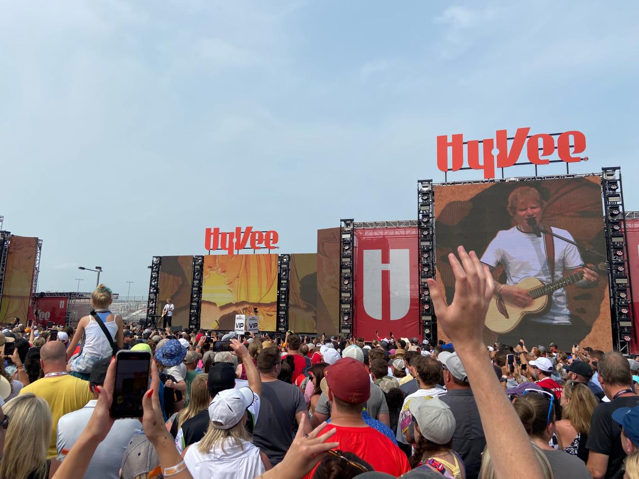 Ed Sheeran closed out Hy-Vee IndyCar Race Weekend at the Iowa Speedway in Newton on Sunday, July 23, 2023.