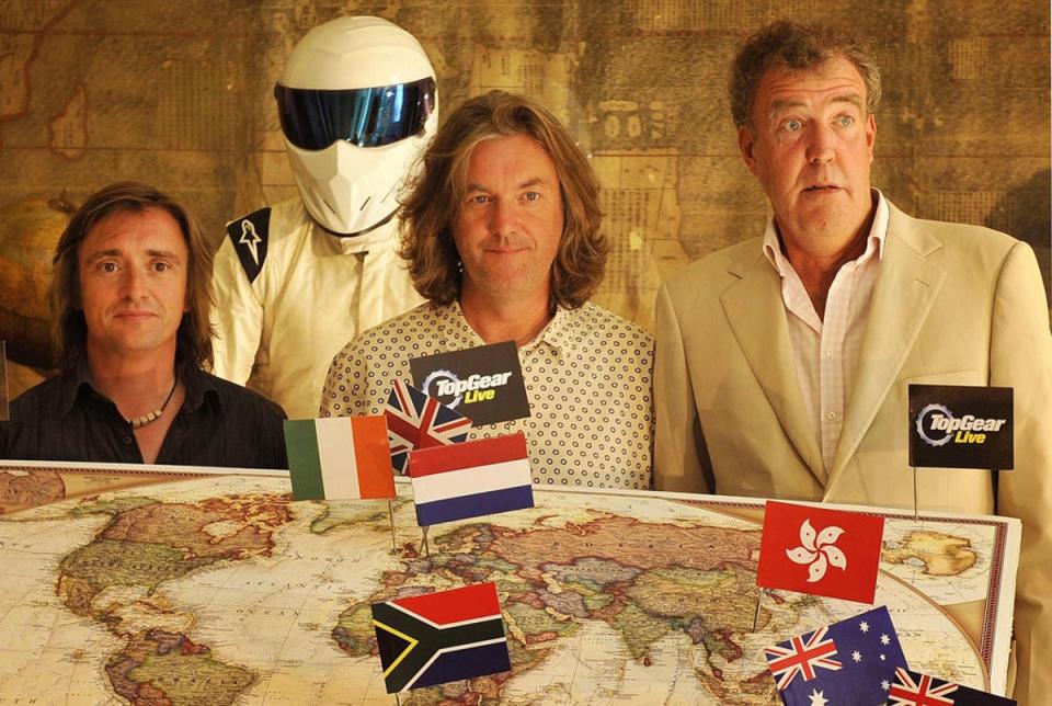 Former Top Gear hosts Jeremy Clarkson, James May and Richard Hammond (PA)