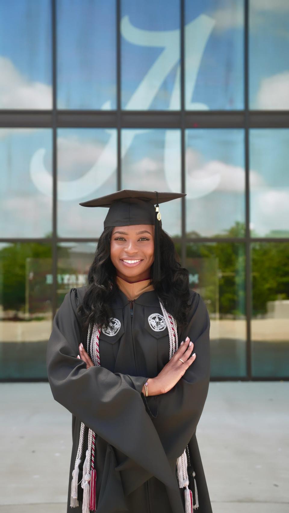 LeAnna Roberts, 17 earned her master's degree from the University of Alabama on May 4, 2024.
