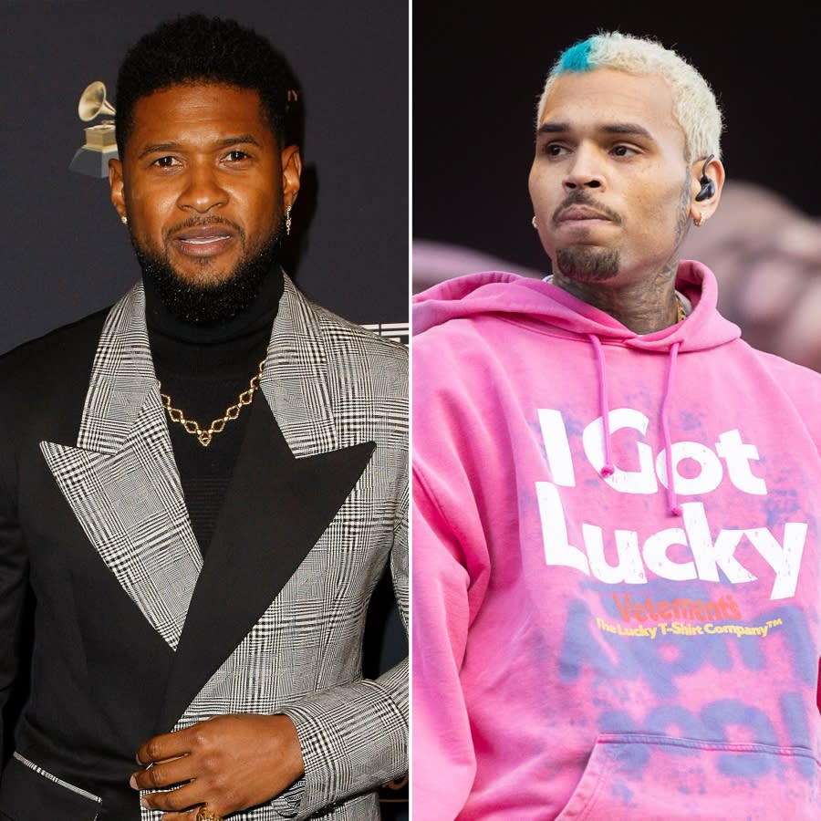 Usher and Chris Brown Spotted Getting into Argument Hours Before Separately Taking the Stage at Lovers & Friends