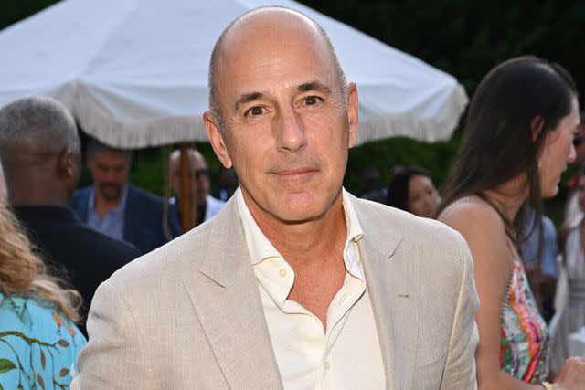 <p>Michael Ostuni/Patrick McMullan via Getty</p> Matt Lauer attends the Southampton Animal Shelter's 14th Annual Unconditional Love Gala at The Muses on July 22, 2023