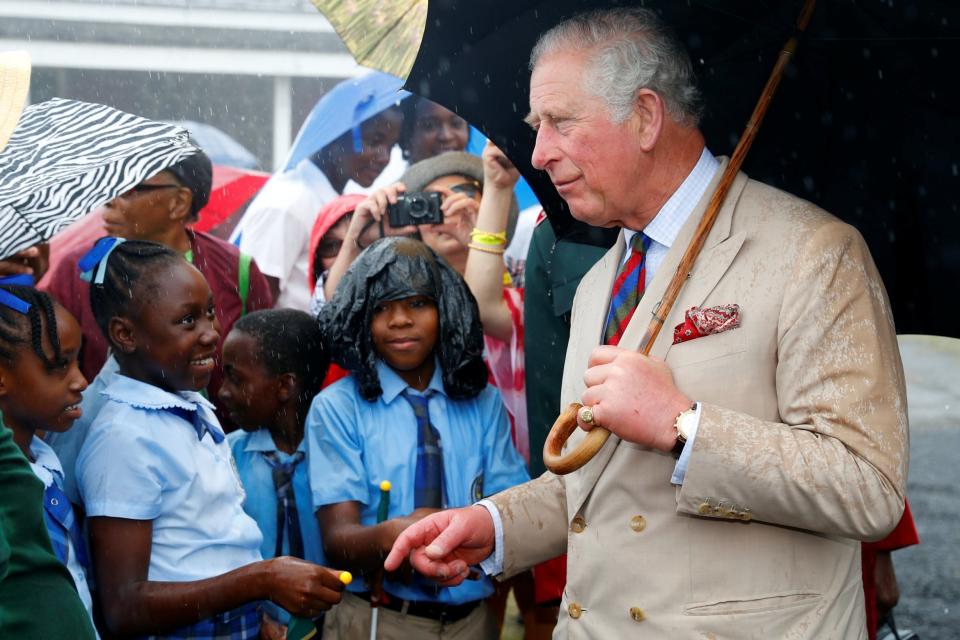 Prince Charles greets Children in Brimstone Hill Fort, St Kitts (Getty Images)