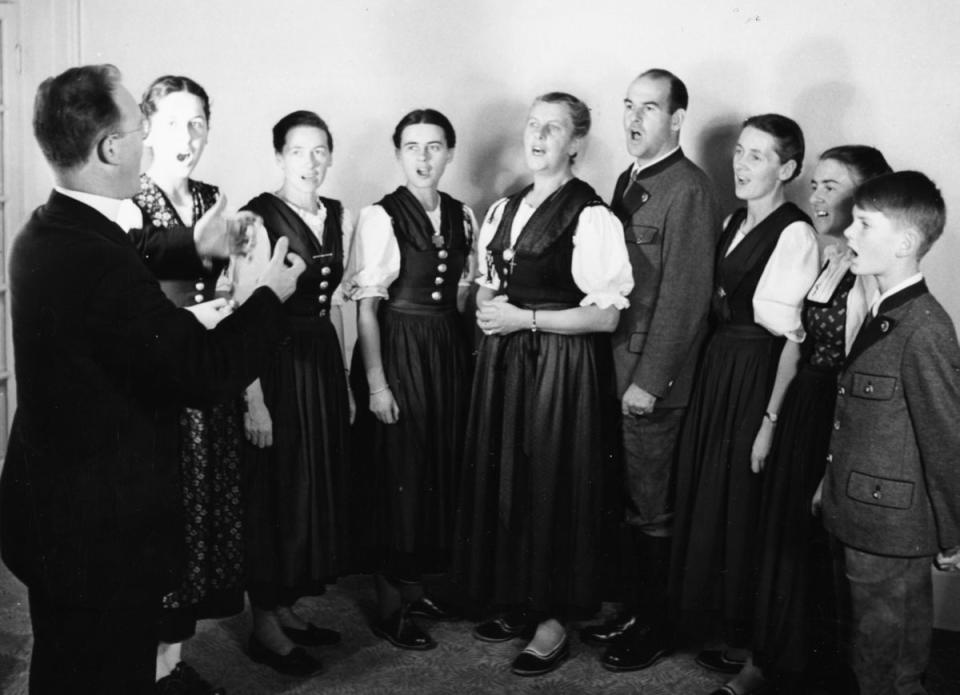 The von Trapp family singers featured at the festival in 1936 (Getty)