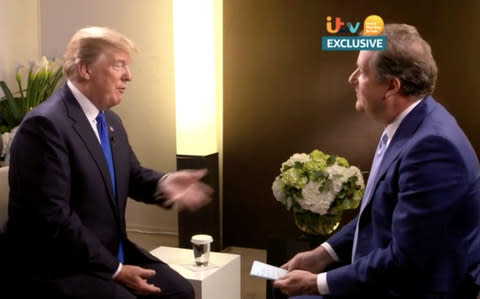 Trump - Credit: ITV EXCLUSIVE Piers Morgan interviews US president Donald Trump in Davos, Switzerland
