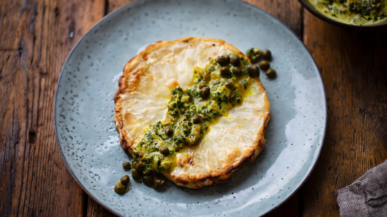 roast celeriac with capers