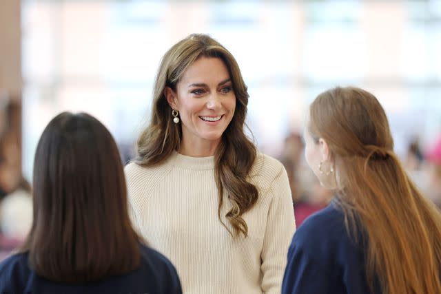 <p>Chris Jackson/Getty</p> Princess Kate meets students in Nottingham on Wednesday