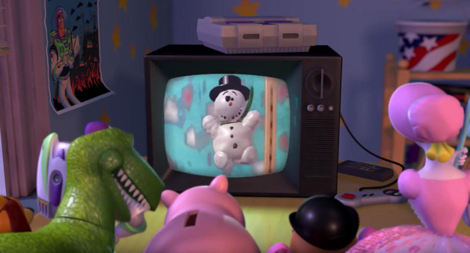 TV channel flip Pixar shorts (Toy Story 2)