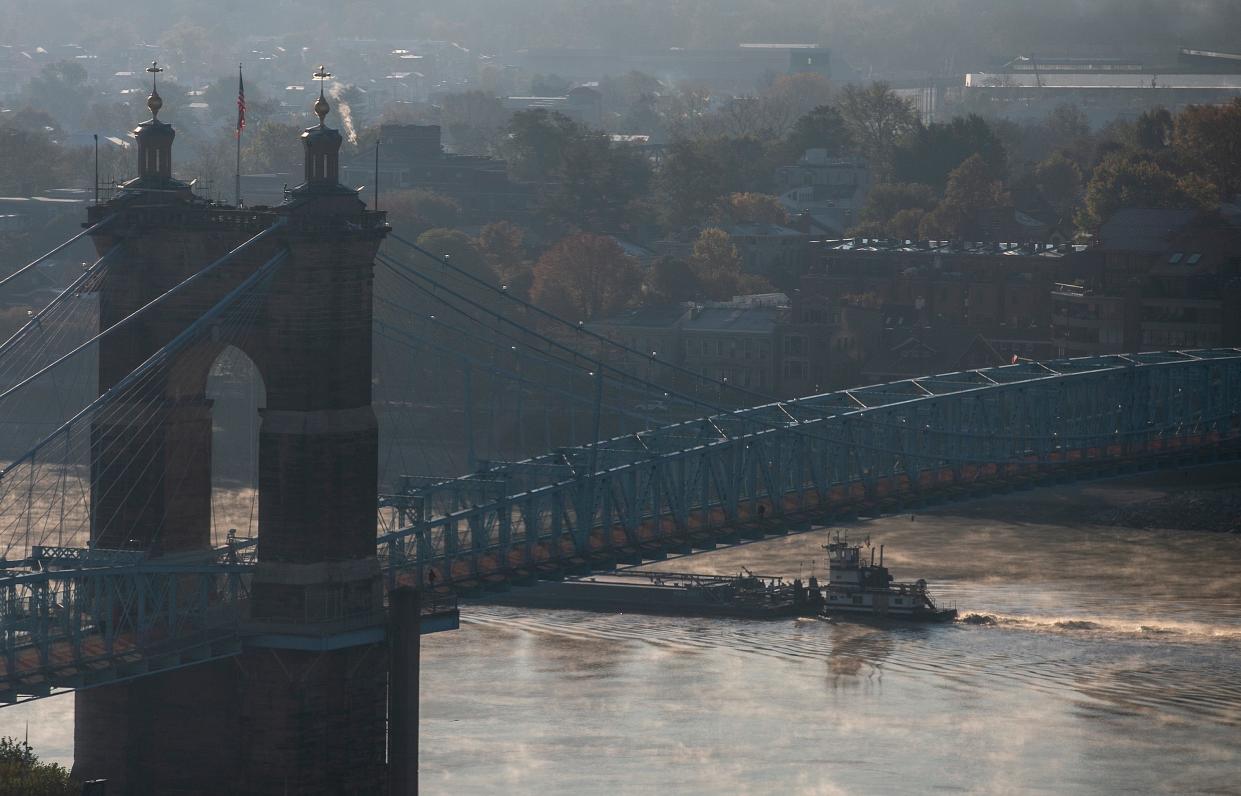 Wintery weather has indefinitely delayed the reopening of the John A. Roebling Bridge.