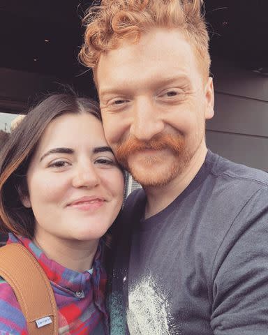 <p>Tyler Childers Instagram</p> Tyler Childers and his wife Senora May embrace for a selfie