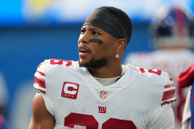 New York Giants running back Saquon Barkley is a Top 5 fantasy football option. File Photo by Jon SooHoo/UPI