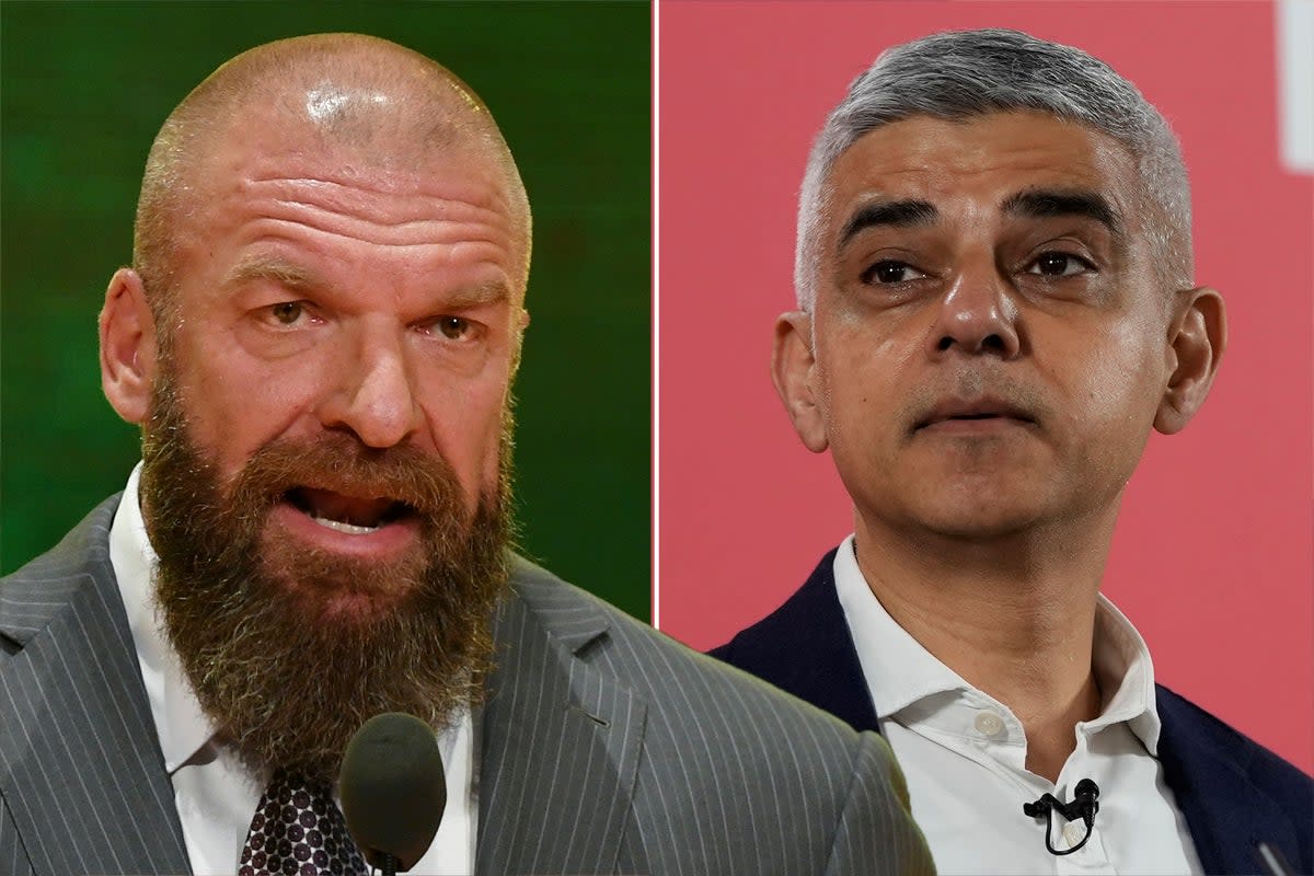 Paul ‘Triple H’ Levesque has reached out to Sadiq Khan about bringing WrestleMania to London (Getty/AP)