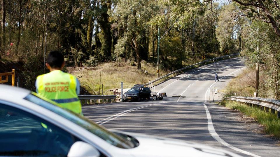 SYDNEY, AUSTRALIA - NewsWire Photos SEPTEMBER 5, 2023: Police crash investigators on scene at a fatal crash on St Marys Rd in Berkshire Park on Tuesday morning At 7.15am. A man has died after his car collided with a mobile crane truck in SydneyÃs northwest, the truck driver has been taken to Nepean Hospital for mandatory testing. Picture: NCA NewsWire / Nikki Short