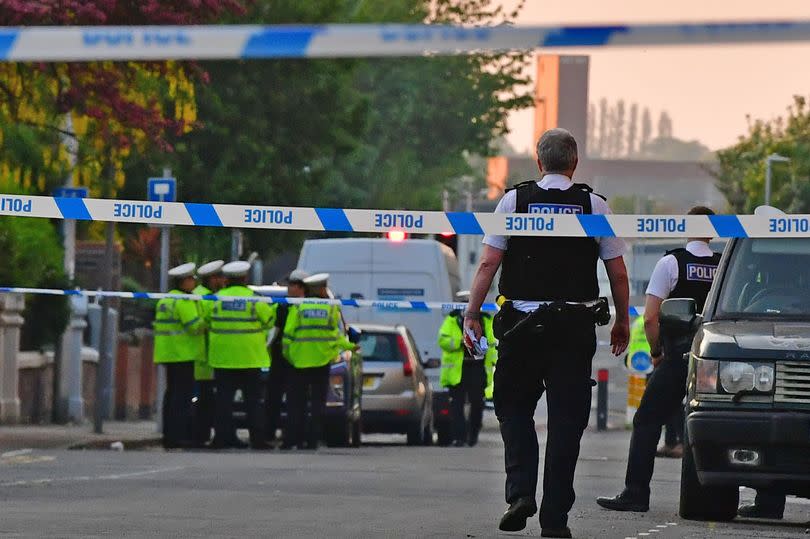 Merseyside Police scene on Pembroke Road, Bootle, Liverpool.