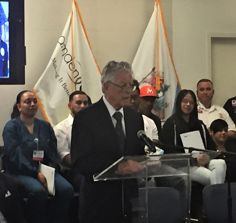 Former Gov. James Florio speaks at  2019 event touting progress in the city of Camden, where he first served in government as an assistant city attorney.